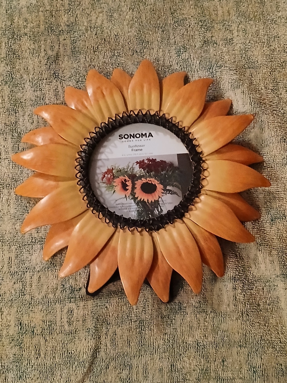 SONOMA Sunflower Decorative Wall Or DeskFrame 4x4 Orange